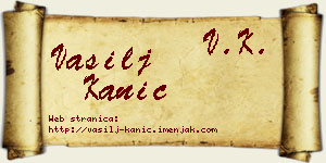 Vasilj Kanić vizit kartica